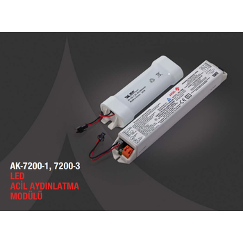 AK-7200-3 LED Lambalar Ýçin Acil Durum Yedekleme Kiti Kesintide 180 Dak. Yanan 3,5-200 Volt Led Lamba