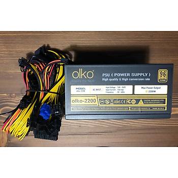 Olko MK-2200SP 2200W 96+ 2 Fanl Mining Powersuply Kutulu