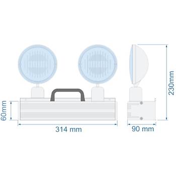Arsel Versalite-LP VSA-214N (ni-cd) Acil Aydnlatma Armatr Kesintide 180 Dak. Yanan 2x14 Led Lamba