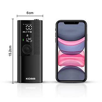 KOBB KB410 arjl Li-ion 120 PSI Tanabilir Dijital Basn Gstergeli Led Aydnlatmal Akll Lastik iirme Pompas