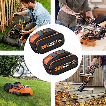 WORX WA3553.2 20Volt 4.0Ah. 2?li Paket Li-ion PowerShare Yedek Ak