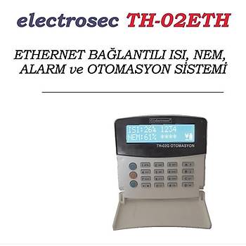 Electrosec TH-02ETH Isý ve Nem Takip Otomasyon Sistemi Ethernet TCP/IP Protokol +1 Prob +16V Adaptör