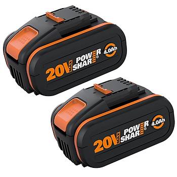 WORX WA3553.2 20Volt 4.0Ah. 2?li Paket Li-ion PowerShare Yedek Ak