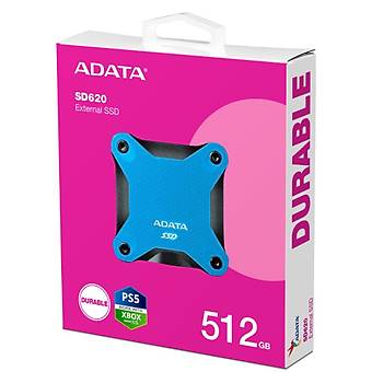 Adata 512Gb SD620 Mavi Taşınabilir Usb 3.2 Gen2 Ssd Harici Disk
