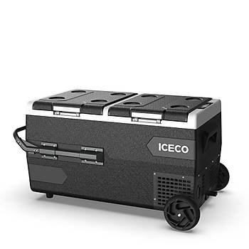 ICECO K95D 12/24Volt 95 Litre Akl/Kablolu/ ift Blmeli Kompresrl Tekerlekli Outdoor Oto Buzdolab/Dondurucu (Ak Dahil Deildir)
