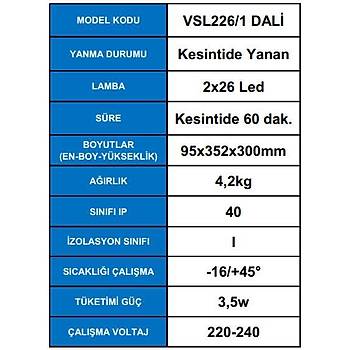 Arsel Dali Versalite Led VSL226/1 Acil Aydýnlatma Armatürü Kesintide 60 Dak. Yanan 2X26 Led