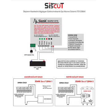Sismik Siscut 2 Kontaklı Elektronik Deprem Sensörü 01.001.001.002.04