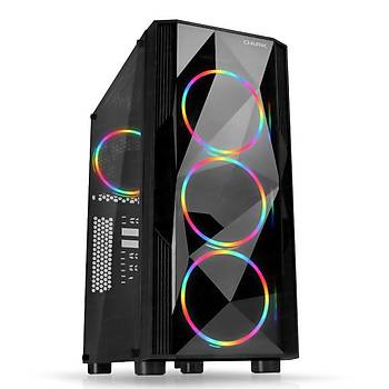 Dark Diamond PRO 750W 80+ Bronze 4x12cm Fan, 1x USB3.0, 2x USB2.0 Full Akrilik Oyuncu Kasas