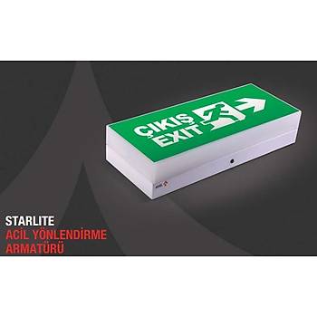 Arsel Starlite AE-01213-L Acil k Ynlendirme Armatr Srekli ve Kesintide 180 Dak. Yanan 500 Lmen LED