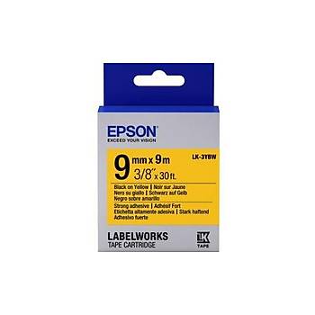Epson LK-3YBW Strong Sarı Üzeri Siyah 9MM 9Metre Etiket