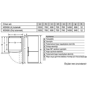 Siemens  KG56NVIF0N Inox Alttan Donduruculu Nofrost 505L Buzdolab