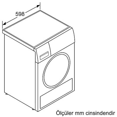 SIEMENS WT45W41STR 8 KG INOX KURUTMA MAKNES- MONTAJ ARTI LE