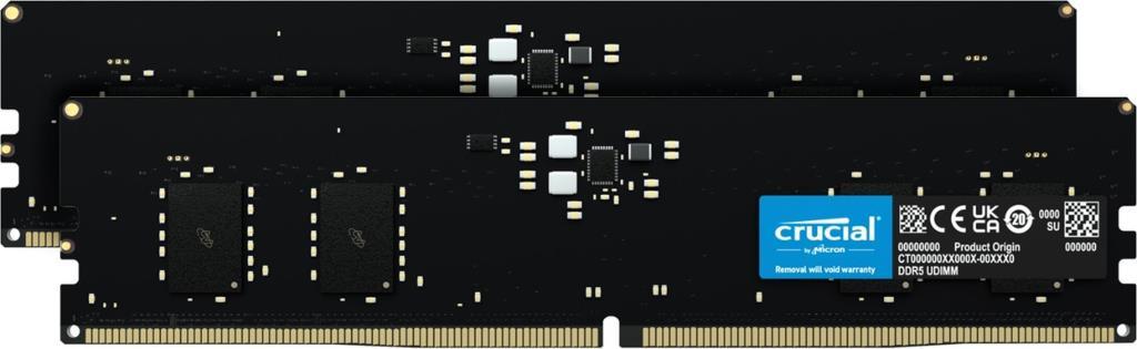 Crucial 64GB Kit (2x32GB) DDR5 5200 UDIMM CL42 (16Gbit) PC RAM BELLEK CT2K32G52C42U5