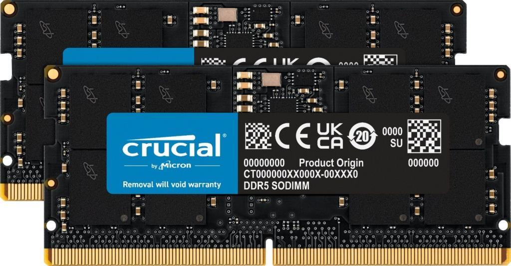 Crucial 16GB Kit (2x8GB) DDR5 4800 SODIMM CL40 (16Gbit) CT2K8G48C40S5 NOTEBOOK RAM BELLEK