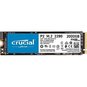 Crucial P2 2TB NVMe PCIe M2 SSD (2400-1900 MB/s) CT2000P2SSD8