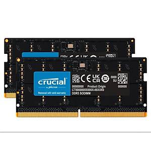 Crucial 128GB Kit (2x64GB) DDR5-5600 SODIMM CL46 NOTEBOOK RAM BELLEK CT2K64G56C46S5