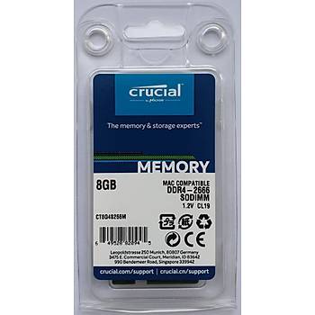 Crucial RAM BELLEK for MAC 8GB DDR4 2666MHz SODIMM CT8G4S266M
