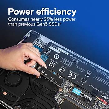 Crucial P510 2TB PCIe Gen5 NVMe 2280 M.2 SSD CT2000P510SSD8 (10000-8700 MBs)