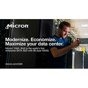 Micron 5300 PRO 960GB SATA 2.5 SSD MTFDDAK960TDS-1AW1ZABYY Sunucu Server Datacenter Enterprise (7mm) Non-SED