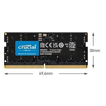Crucial 16GB DDR5 5600 SODIMM CL46 (16Gbit) NOTEBOOK RAM BELLEK CT16G56C46S5