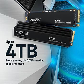 Crucial T700 4TB PCIe Gen5 NVMe M.2 SSD (12400-11800 MBs) CT4000T700SSD3