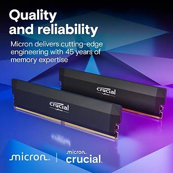 Crucial Pro 64GB Kit (2x32GB) DDR5-6400 UDIMM CL40 MASA�ST� PC RAM BELLEK CP2K32G64C40U5B