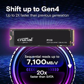 Crucial P310 2TB PCIe Gen4 NVMe M.2 SSD CT2000P310SSD8 (7100-6000 MBs)