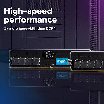 Crucial 64GB Kit (2x32GB) DDR5-5600 UDIMM CL46 MASAST PC RAM BELLEK CT2K32G56C46U5