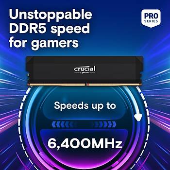 Crucial Pro 64GB Kit (2x32GB) DDR5-6400 UDIMM CL40 MASA�ST� PC RAM BELLEK CP2K32G64C40U5B