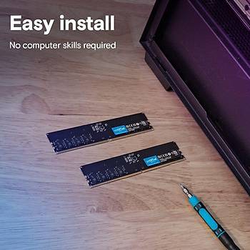 Crucial 64GB DDR5-5600 UDIMM CL46 MASAST PC RAM BELLEK CT64G56C46U5