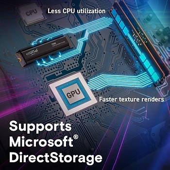 Crucial T500 4TB PCIe Gen4 NVMe M.2 SSD soutuculu CT4000T500SSD5 (7000-6900 MBs)