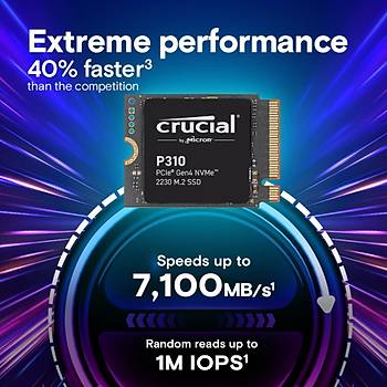 Crucial P310 1TB PCIe Gen4 NVMe M.2 SSD 2230 CT1000P310SSD2 (7100-6000 MBs)