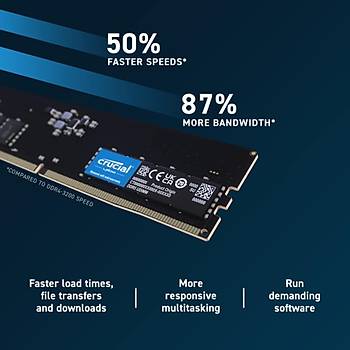 Crucial 16GB DDR5 5200 UDIMM CL42 (16Gbit) PC RAM BELLEK CT16G52C42U5
