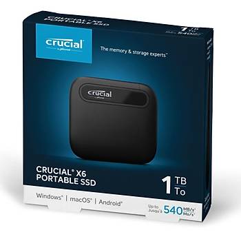 Crucial X6 1TB Taşınabilir SSD 800 MB/s USB 3.2 Gen-2 (10Gb/s) CT1000X6SSD9