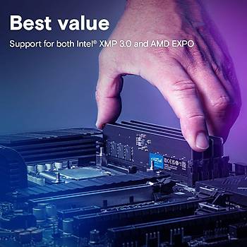 Crucial 64GB Kit (2x32GB) DDR5-5600 UDIMM CL46 MASAST PC RAM BELLEK CT2K32G56C46U5