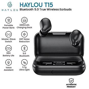 Haylou T15 TWS Siyah Kablosuz Bluetooth 5.0 Kulaklýk AAC IPX5 DSP