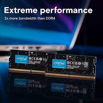 Crucial 64GB DDR5-5600 SODIMM CL46 NOTEBOOK RAM BELLEK CT64G56C46S5