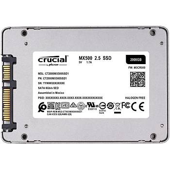 Crucial MX500 2000GB SATA 2.5 SSD 560-510 3D NAND CT2000MX500SSD1