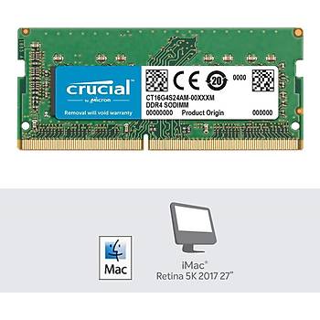 Crucial RAM BELLEK for MAC 16GB DDR4 2400MHz SODIMM CT16G4S24AM