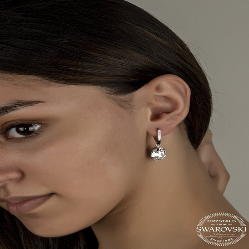 Swarovski Crystal Tal Gm Beyaz Oval Sallantl Kadn Kpe