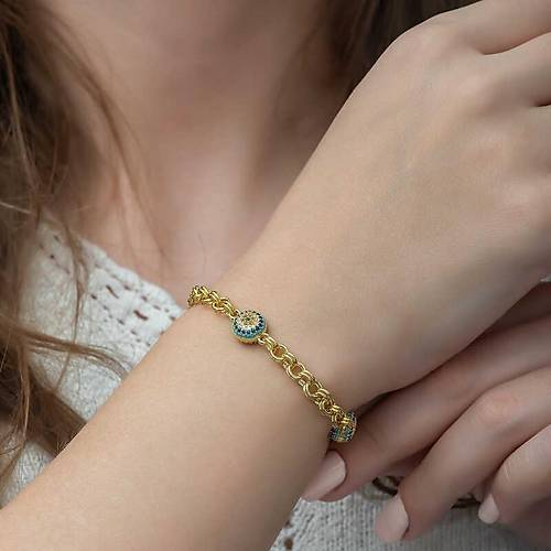 Gm Gold Sosyete Gzl Zincir Bileklik