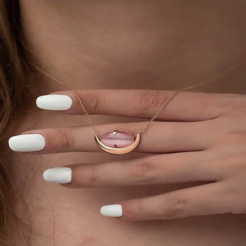 Gm Pembe Kedi Gz Tal Hilal Kolye