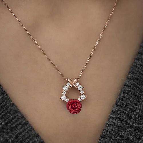 Gm Rose Krmz Gl Kolye