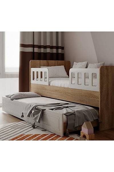 ST114 Madrid Mega Bebek ocuk Odas Takm, 4 Kapl Dolap, ifonyer, Yavrulu Karyola