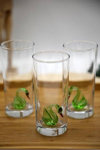 Kuğu Figürlü 6'lı Rakı Bardağı Seti (Yeşil)