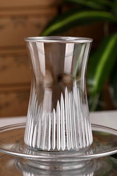 12 Parça Gümüşlü Kristalize Kesme Sanatı Çay Bardağı Seti (şk)
