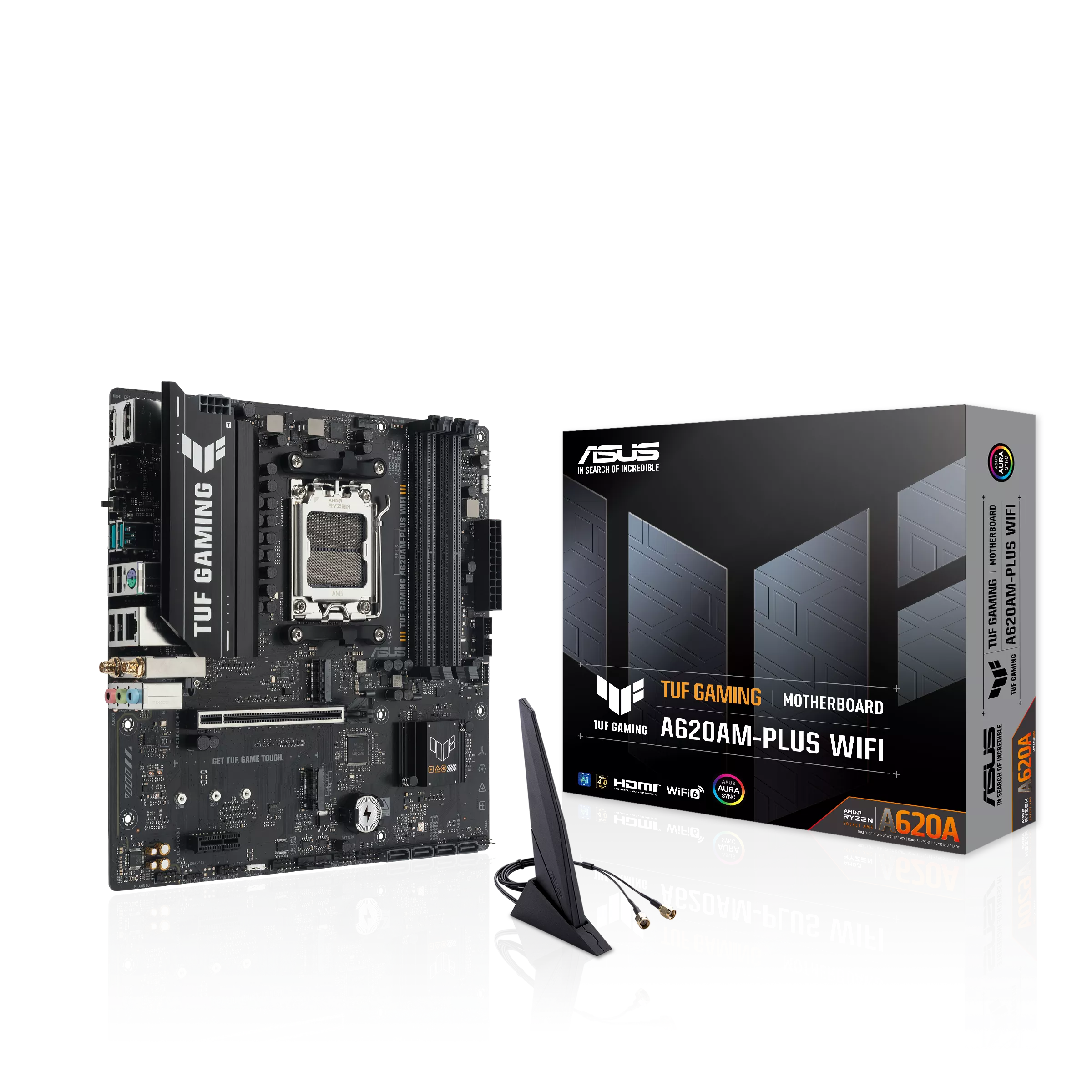 Asus TUF GAMING A620AM-PLUS WIFI Sc-AM5 DDR5 7600Mhz 2xM2 Wi-Fi 6 2.5Gbit Lan mATX AMD Anakart