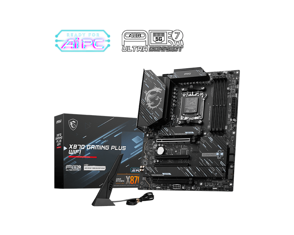 Msi X870 GAMING PLUS WIFI Sc-Am5 DDR5 8200Mhz 3xM2 Wifi7 5Gbit Lan ATX AMD Anakart