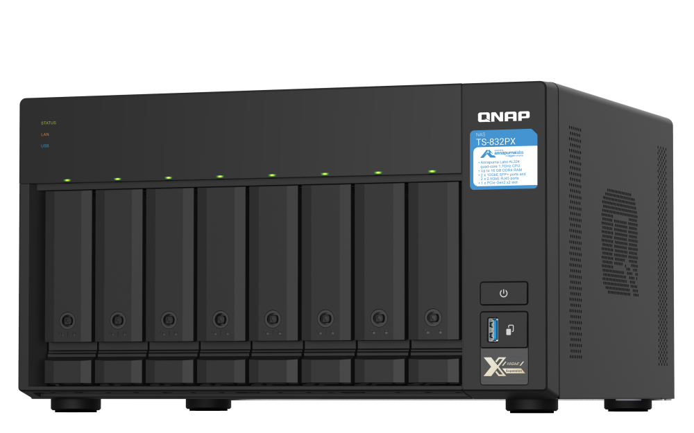 Qnap TS-832PX Cortex A57 4GB DDR4 8x3.5 inch HDD 2xLAN 2xSFP Ağ Depolam NAS