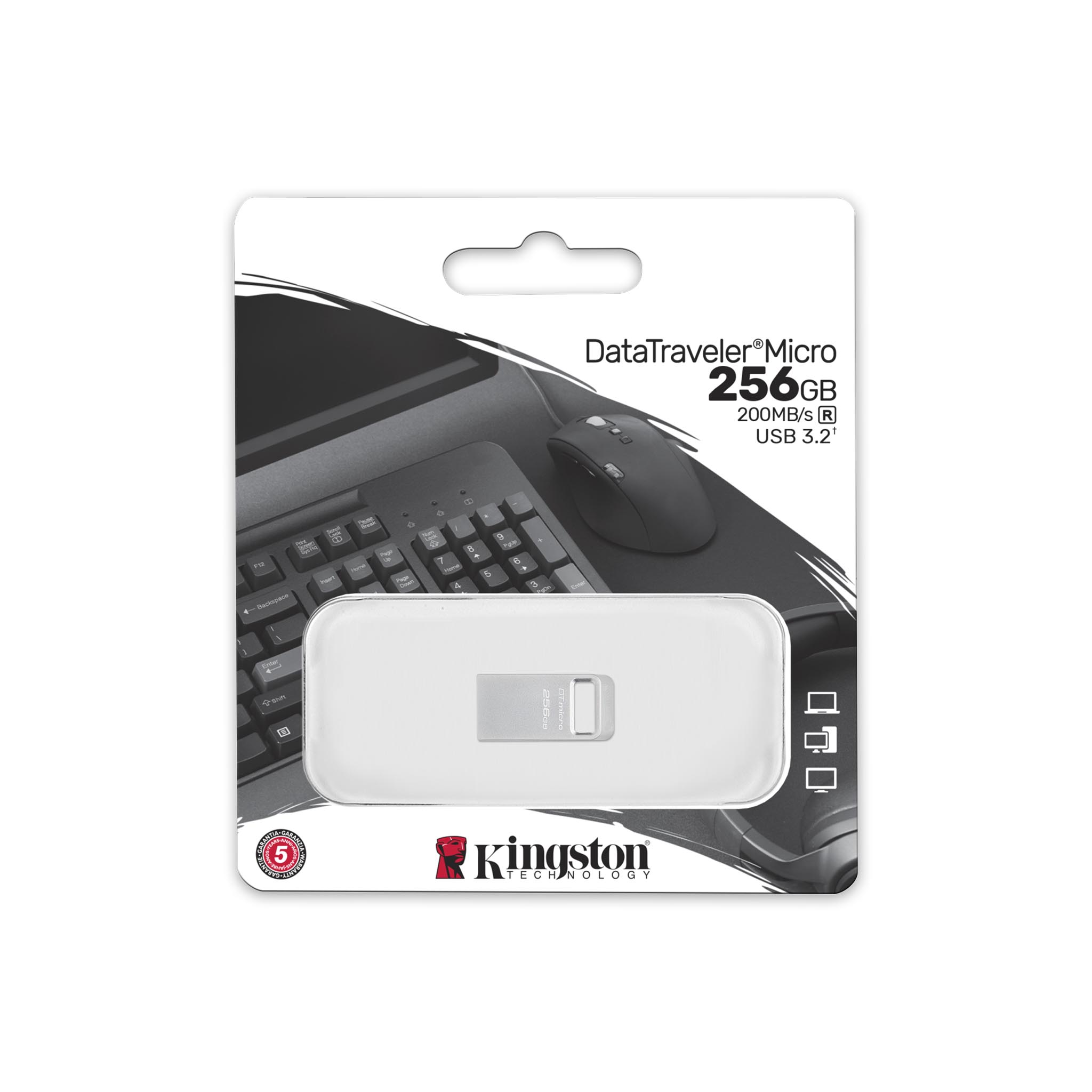 Kingston DTMC3G2/256GB 256 GB 200Mb/s Data Gtraveler micro USB 3.2 Gen1 USB Flash Bellek